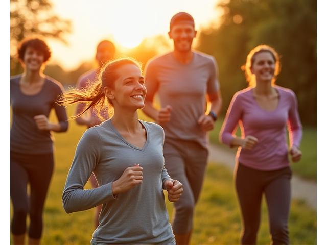 Fitnessgruppe für Erwachsene ab 35, gemeinsame Sportaktivität